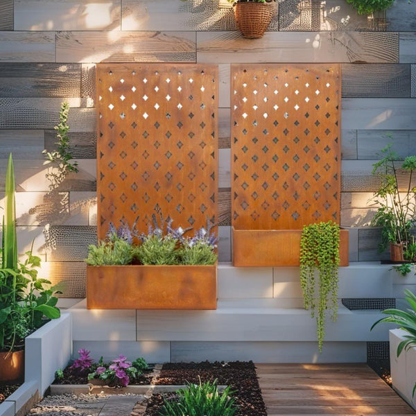 Floor/Wall Laser-cut ‘SYMMETRIC’ Planters Set/2