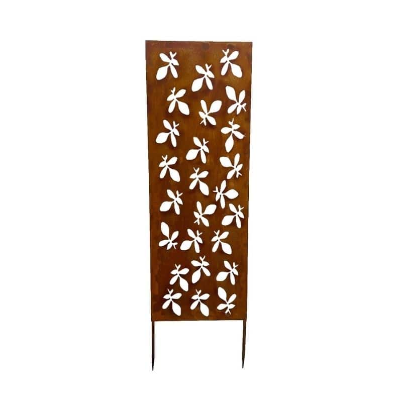 Rust Laser-cut Garden Screen Stake 45x150cm