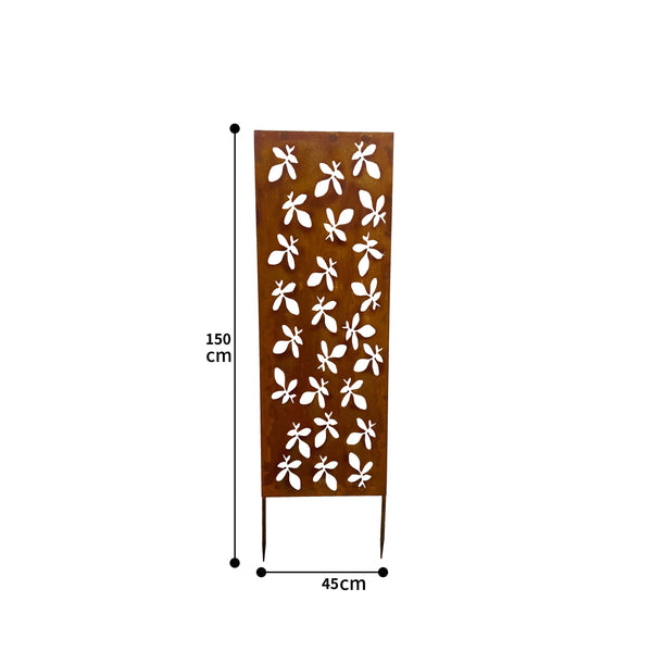 Rust Laser-cut Garden Screen Stake 45x150cm