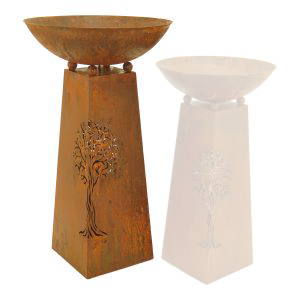 Rust Metal Tree of Life Bird Bath / Fire Bowl - LARGE