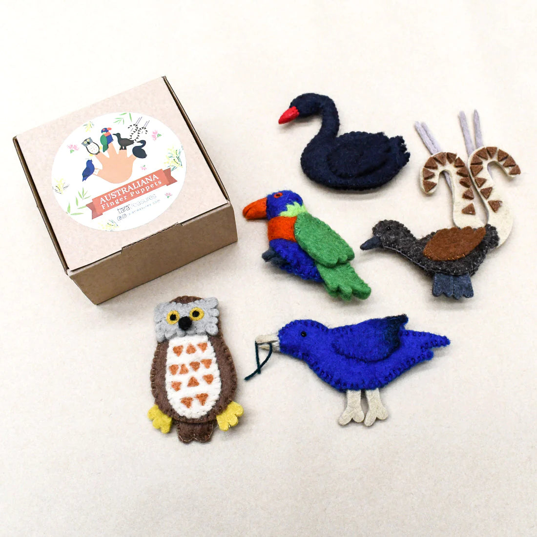 Australian Animals D - Birds Of Australia - Finger Puppets Set