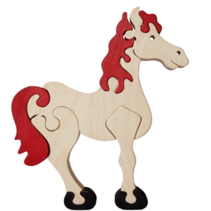 Fauna Wooden puzzle horse light