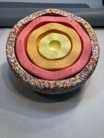 Inside 3 Piece Warm Pastel  Stapelstein Plus 1 Pastel Confetti Bowl