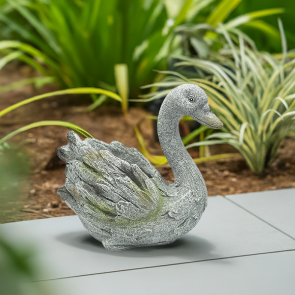 Elegant Swan Planter w/Hole + Plug 34.5x19x33.5cm