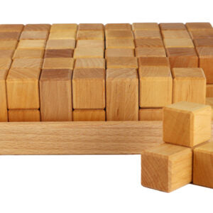 Bauspiel Corner Blocks Natural 24 Pieces in a Wooden Frame