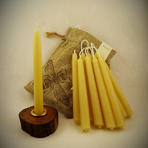 Candles Beeswax Tapered  10 PACK