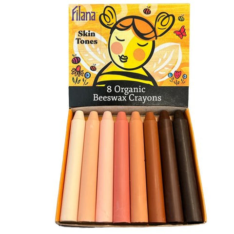 Filana Organic Beeswax Crayons, Skin Tones Stick 8