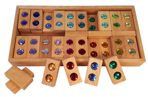 Bauspiel Colour Track Blocks 45 Pieces in a Wooden Box